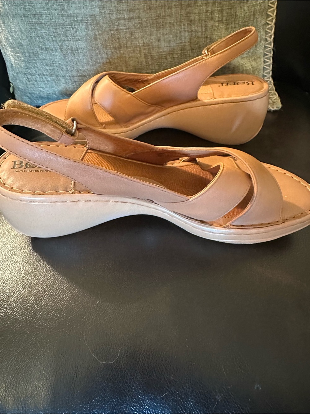 Born Women’s Tan Leather Crisscross Slingback Sandals 42 size 10 - Picture 4 of 11
